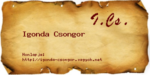 Igonda Csongor névjegykártya